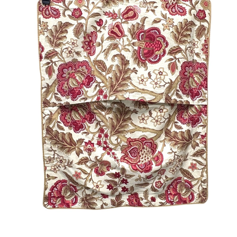 Set of 2 Standard Waverly Imperial Dress Antique Pillow Shams Cream Red Floral - Picture 5 of 8